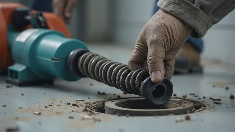 Rohrreinigungsspirale im Einsatz in Essingen